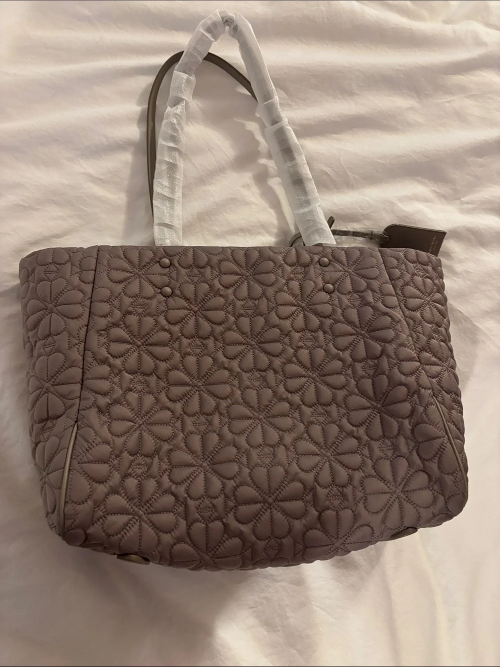 Kate Spade Quilted Floral Tote in  Taupe
